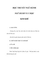 HỌC THUYẾT NGŨ HÀNH - NGŨ HÀNH VÀ Y HỌC KIM KHÍ pps