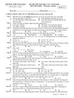 ĐỀ  THI THỬ ĐH LẦN 3 TRƯỜNG THPT THÁI HÒA MÔN HÓA (CÓ ĐÁO ÁN)