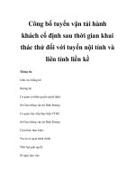 Công bố tuyến vận tải hành khách cố định sau thời gian khai thác thử đối với tuyến nội tỉnh và liên tỉnh liền kề ppt
