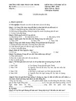 Đề thi khoa, sử địa lớp 4 HKII