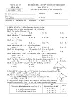 Đề KT tra HKI Toan 9.doc