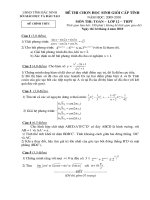 De va dap an Chon HSG lop 12 tinh Bac Ninh nam 2009-2010