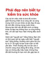 Phái đẹp nên biết tự kiểm tra sức khỏe pps