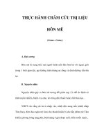 THỰC HÀNH CHÂM CỨU TRỊ LIỆU - HÔN MÊ (Coma - Coma ) ppt