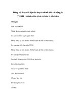 Đăng ký thay đổi địa chỉ trụ sở chính đối với công ty TNHH 1 thành viên (chủ sở hữu là tổ chức) pot