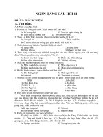 Ngân hàng câu hỏi Ngữ văn 11