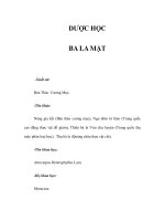 DƯỢC HỌC - BA LA MẬT pptx