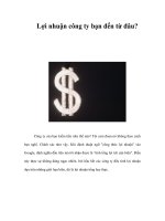 Lợi nhuận công ty bạn đến từ đâu? pot