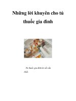 Những lời khuyên cho tủ thuốc gia đình pptx
