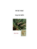DƯỢC HỌC - MẠCH MÔN potx