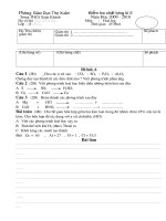 Đề thi Hoá 8 kỳ 2