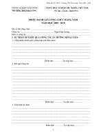 Mẫu phiếu đánh giá công chức