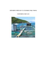 MÔI TRỜNG NƯỚC BẨN VÀ CÁCH KHẮC PHỤC TRONG NUÔI TRỒNG THUỶ SẢN doc