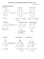 LÍ THUYẾT VÀ BT TỔNG KẾT HÌNH KHÔNG GIAN 8 - 9