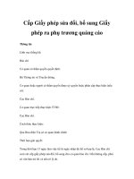 Cấp Giấy phép sửa đổi, bổ sung Giấy phép ra phụ trương quảng cáo Thông tin potx