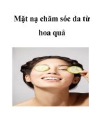 Mặt nạ chăm sóc da từ hoa quả doc