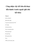 Công nhận việc kết hôn đã được tiến hành ở nước ngoài (ghi chú kết hôn) ppt