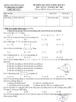 Ma trận, Đề, Đáp án KHI Toán 9