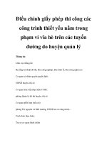 Điều chỉnh giấy phép thi công các công trình thiết yếu nằm trong phạm vi vĩa hè trên các tuyến đường do huyện quản lý ppsx
