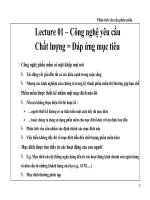 Lecture 01 – Công nghệ yêu cầu Chất lượng = Đáp ứng mục tiêu pot