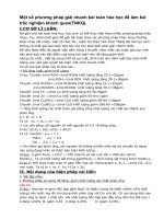 phương pháp giải nhanh bài toán hóa học để làm bài trắc nghiệm khách quan(TNKQ).