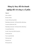 Đăng ký thay đổi tên doanh nghiệp đối với công ty cổ phần pptx