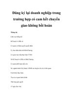 Đăng ký lại doanh nghiệp trong trường hợp có cam kết chuyển giao không bồi hoàn pot