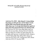 Hướng dẫn xóa bỏ phần mềm bảo mật giả mạo Antivirus Pro 2010 docx
