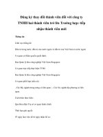 Đăng ký thay đổi thành viên đối với công ty TNHH hai thành viên trở lên Trường hợp: tiếp nhận thành viên mới pot