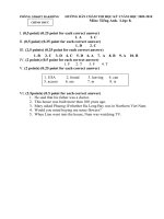 HDC thi HKII môn Tiếng Anh 8 năm học 2009-2010