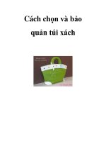Cách chọn và bảo quản túi xách pptx