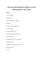 Cấp Giấy phép thành lập chi nhánh của tổ chức hành nghề luật sư nước ngoài doc