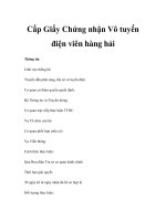 Cấp Giấy Chứng nhận Vô tuyến điện viên hàng hải pps