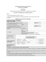 Mẫu bản khai đề nghị cấp giấy phép sử dụng tần số và thiết bị vô tuyến điện cho thiết bị vô tuyến điện (Đối với đài vô tuyến điện liên lạc với phương tiện nghề cá) potx