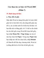 Các thao tác cơ bản với Word 2003 (Phần 7) pot