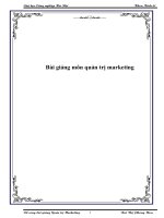 Bài giảng môn quản trị marketing pps