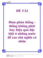Trương Trung Nghĩa - Đàm phán thắng - thắng không phát huy hiệu quả đặc biệt ở những nước đề cao chủ nghĩa cá nhân ppt