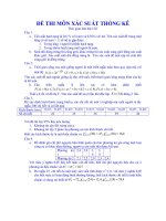 Ôn thi xác suất thống kê- Đề 3 pdf