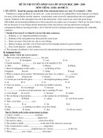 Đề thi vao lớp 10 Tiếng Anh