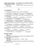 đề thi lịch sử 8 HKII