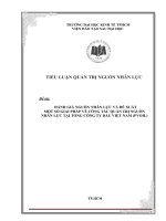 Luận văn đề tài đánh giá nguồn nhân lực và một số giải pháp về công tác quản trị nguồn nhân lực tại công ty dầu việt nam