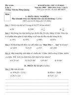 Đề nghiệm thu lớp 5 _Toán (thử) 2009-2010