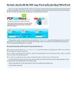 Thêm cách chuyển đổi PDF sang WORD (hữu hiệu)