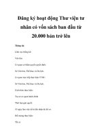 Đăng ký hoạt động Thư viện tư nhân có vốn sách ban đầu từ 20.000 bản trở lên pdf