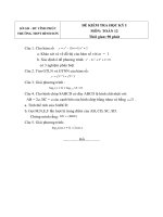 Đề kiểm tra học kỳ I môn toán lớp 12 pptx