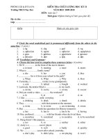 Đề thi học kỳ II lớp 7 năm học 2009-2010