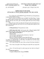 Thông báo chiêu sinh lớp ĐHGD Tiểu học