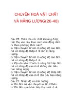 CHUYỂN HOÁ VẬT CHẤT VÀ NĂNG LƯỢNG(20-40) potx