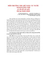 MÔI TRƯỜNG THU HÚT ĐẦU TƯ NƯỚC NGOÀI Ở HÀ NỘI ppt