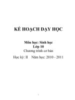 Kế hoạch dạy học môn Sinh học lớp 10 doc